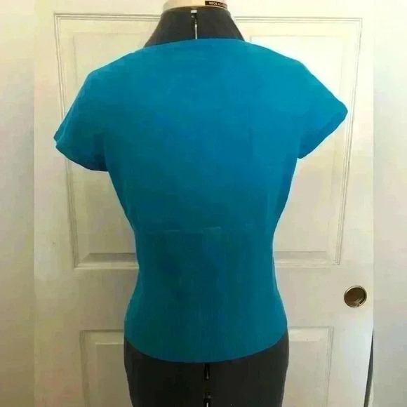 Annex fitted v-neck bluse cotton women large petite - Picture 3 of 4